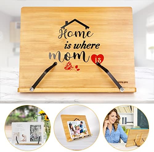 Presentes do Dia das Mães da Cozinha, YCoolle Bamboo Bookbook Stand Mom Receita Livro do Livro de Mães Personalizados Day Day ou Presente de Aniversário para Mom