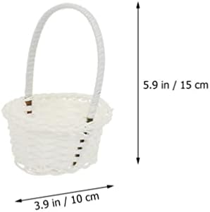 Doitool mininfridge 5pcs tecidos cestas de armazenamento com alça oval de casamento cesto de cesta