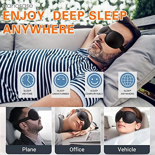 Máscara de sono para a cegueira 3D IGOZEN, Nanosase HD Memória Máscara para os olhos para dormir, extremamente confortável e leve para usar.