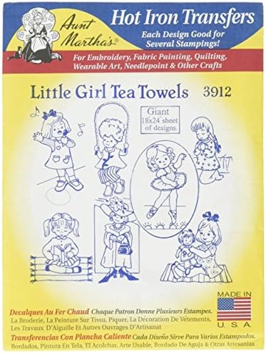 Towels de chá de garotinha tia Martha's Hot Borderyery Transfer