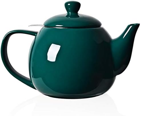 Bule de porcelana sweejar com infusor e tampa, teaware com filtro 30 oz para chá/café/leite/mulheres/escritório/casa/presente
