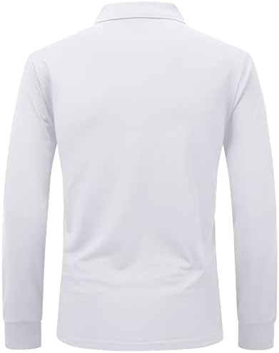 Camisa de pólo masculino de secas camisetas de golfe de manga curta de manga comprida Wicking Athletic Casual