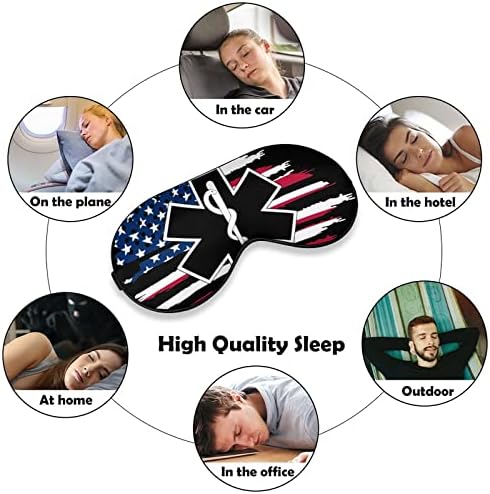 American Flag EMS Estrela da vida paramédica Medic Medic Soft Sleep Máscara Tampa para os olhos para dormir