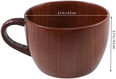 Caneca de madeira de 240 ml com alça com copo de água de personalidade simples de café copo de café