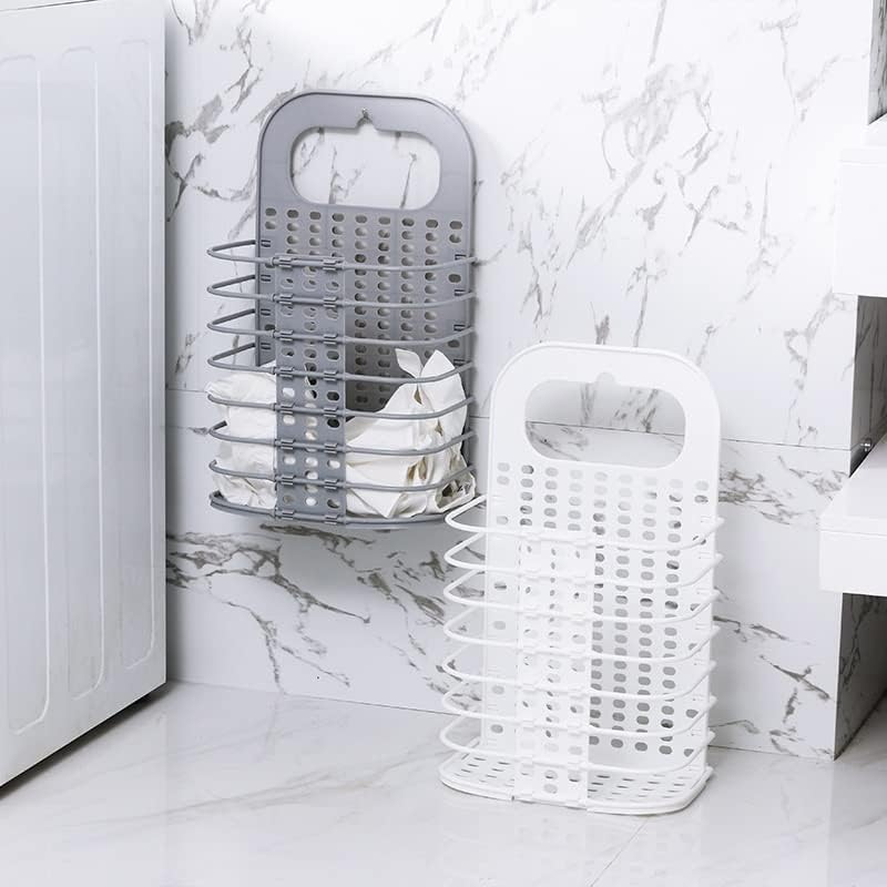 Jeusdf lavanderia portátil cesta de parede montada roupas sujas cesto de banheiro armazenamento