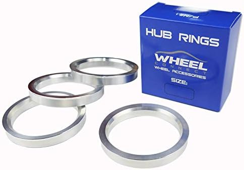Ringos centrados no cubo da roda, 71,5 a 57,1 conjunto de 4, Hubrings de liga de alumínio 57,1