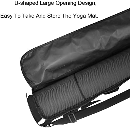 Laiyuhua Yoga Mat Bag, bolsa de ginástica de ioga com zíperas duplas para mulheres e homens - zíperes lisos, abertura grande em forma de U e correia ajustável, se encaixa na maioria dos tapetes de vaca branca preta