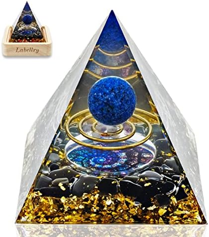Pirâmide Orgona de Labelry para energia positiva, pirâmide de orgonita de engrenagem de bola de cristal de