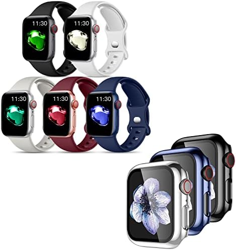 Easuny 5 pacote compatível com a banda Apple Watch 44mm e 3 pacote de pacote de pacote para Apple Watch