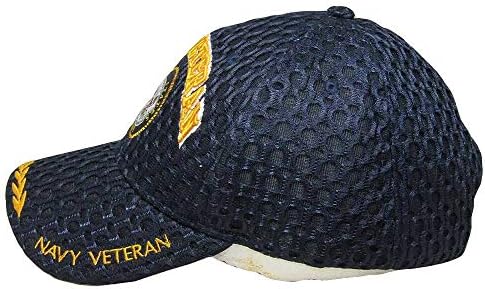 Ventos comerciais veteranos da marinha dos EUA Cap de bola azul boné de beisebol malha texturizada cap592a