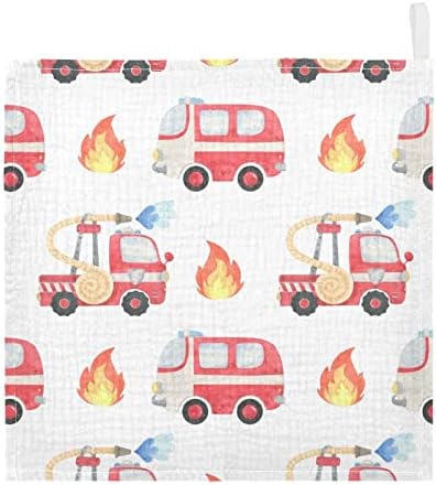 Vvfelixl Baby Muslin Whilloths, Corpo de bombeiros carros engraçados panos de bebê, toalha de abrigo