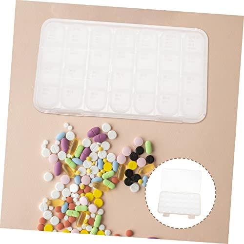 Doitool 1pc 28 Caixa de comprimidos de uma semana Caixa de organizador de plástico Mini Caso de medicamento Mini recipientes de plástico Organizador de comprimidos de plástico Caixa de 4 semanas Caso de pílula de comprimidos Vitamina Recipientes